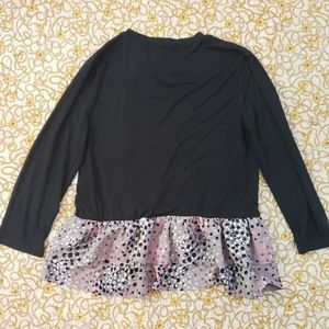 Kate Spade Broom Street Soiree dot mixed media tee